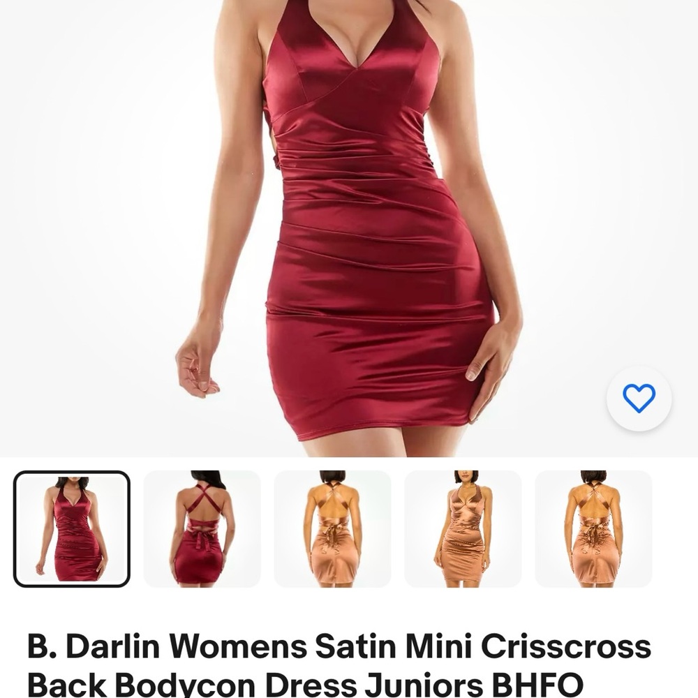 B.Darlin woman satin mini crisscross back bodydress.New no tags